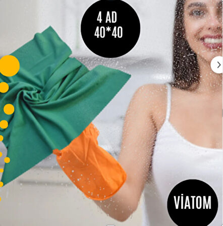 Mikrofiber 4'lü 40*40 Su Emici İz Bırakmayan Antibakteriyel Cam Temizlik Bezi Seti 