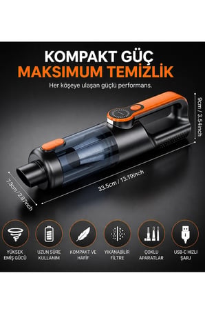 ST-126 Plus Kablosuz El Süpürgesi (23.000 PA)