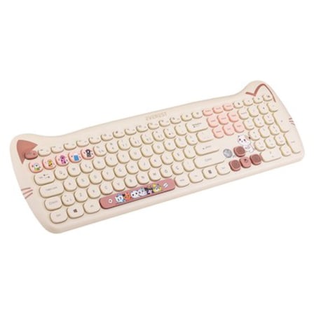 Everest KM-6283 CATTY Renkli Tuşlu Sarı Kablosuz Q Multimedia Klavye + Mouse + Pad