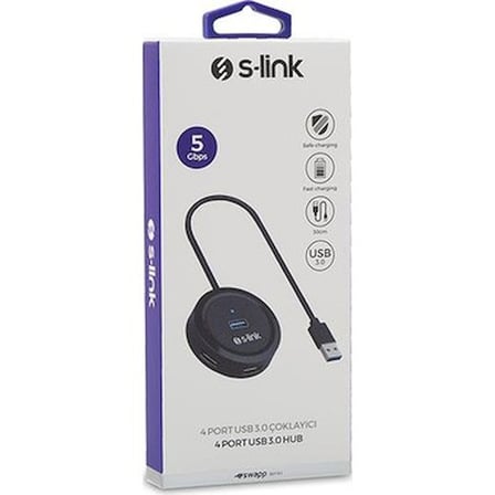 S-Link Swapp SW-U300 4 Port USB 3.0 Gri USB