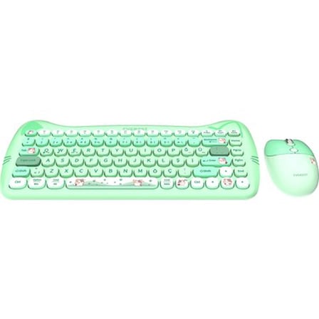 Everest KM-6285 Catty Mını Renkli Tuşlu Yeşil 2.4 Ghz + Bt Kablosuz Q Multimedia Klavye + Mouse