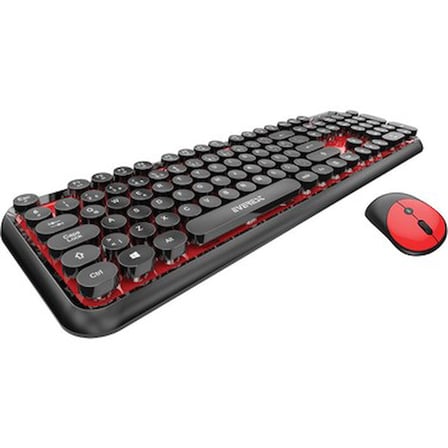 Kablosuz Klavye ve Mouse Seti, Siyah Kırmızı Renk Seçeneği ile Modern Tasarım