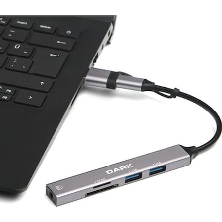 5 Portlu USB-C ve USB-A Dönüştürücü - 3.5mm Audio Çıkışı