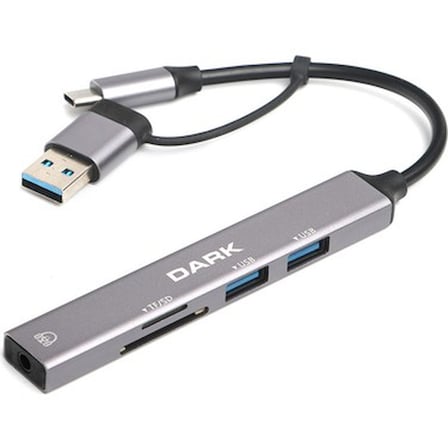 5 Portlu USB-C ve USB-A Dönüştürücü - 3.5mm Audio Çıkışı