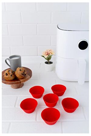 Onikiden Airfryer Silikon Kek Muffin Kalıbı 6’lı - Tüm Hava Fritözleriyle Uyumlu Sl33