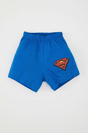 DeFacto Erkek Bebek Pijama Takımı Superman Penye Kısa Kollu Üst Şort C5204A524HSBE64