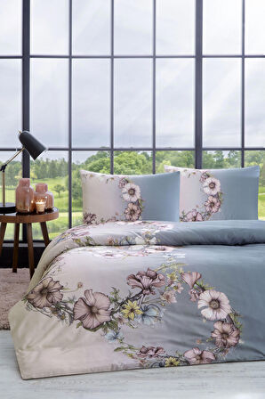 Özdilek Hibiscus Çift Kişilik Soft Life Saten Nevresim Takımı