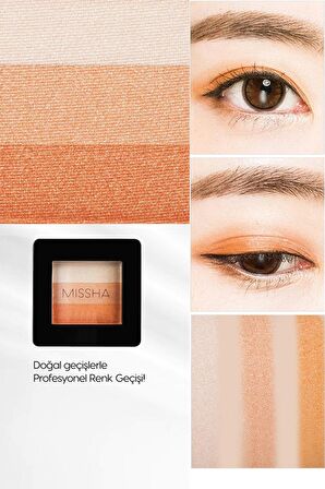 Yumuşak Dokulu, Dökülme Yapmayan 3 Renkli Göz Farı Triple Shadow No.8 (Orange Parade)