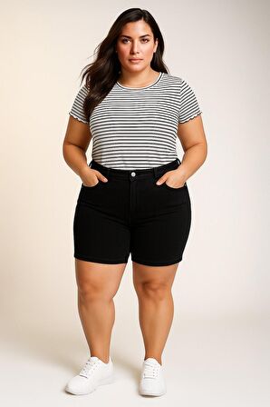 DeFacto Normal Bel Katlamalı Paça Jean Bermuda Şort A1958AX25SMNM40