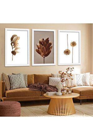 GÜMÜŞ AYNALI PLEKSİ ÇERÇEVELİ MODERN GRİ SARI YAPRAK DESENLİ SOYUT ÇİZİM TABLO