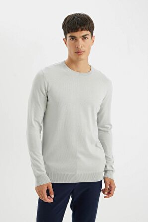 DeFacto Standart Fit Normal Kesim Bisiklet Yaka Basic Düz Triko Rahat Kazak A5268AX24AUGR192