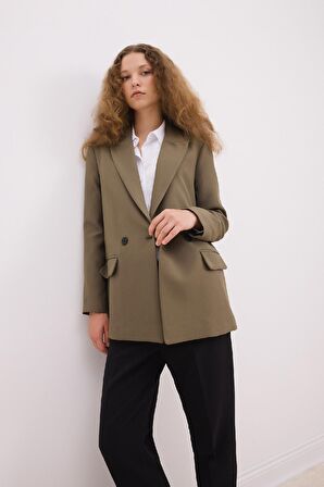 DeFacto Oversize Fit Ceket Yaka Blazer Ceket C2457AX24AUKH82