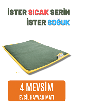 pawdaz Serin (60X40CM) - 4 Mevsim Kedi/ Köpek Matı, Sıcak Veya Soğuk Kullanılabilen Minder Yatak (haki)