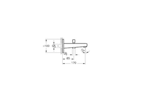 Artema Root Square A4274026 Çıkış Ucu, El Duşu Çıkışlı, Bakır