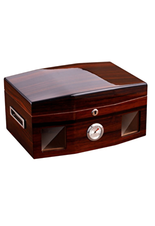 İtalyan Sediri 2 Katlı Camlı Özel Humidor Puro Kutusu rd18
