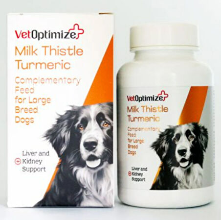 VetOptimize Milk Thistle Turmeric (Büyük Irk Köpekler İçin Karaciğer ve Böbrek Desteği) 45 Tablet
