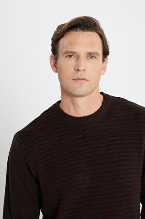 Altınyıldız Classics Bisiklet Yaka Standart Kahve Melanj Erkek Kazak 4A4924100054