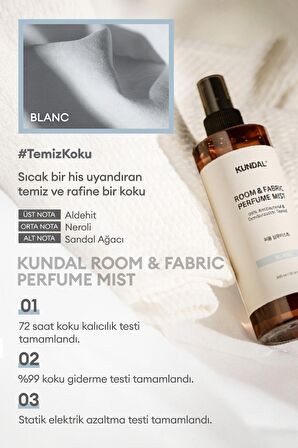 Oda ve Kumaş Kokusu KUNDAL Room & Fabric Perfume Mist (Blanc)