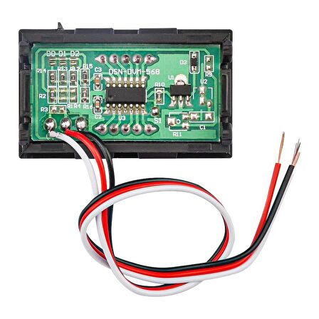 0.56 inç 0-30V 3 Kablolu DC Mavi Voltmetre
