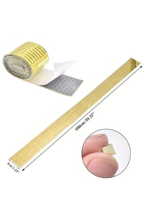 BakGelAl 1 Metre Uzunluğunda Gold Renk Aynalı Mozaik Taşlı Dekor Bandı 4 cm x 1 mt
