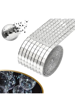 BakGelAl 1 Metre Uzunluğunda Gümüş Renk Aynalı Mozaik Taşlı Dekor Bandı 4 cm x 1 mt