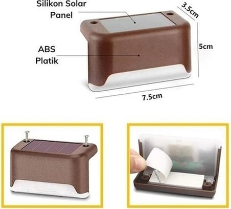 Bakgelal Güneş Enerjili Köşebent Bahçe Lambası – Otomatik Şarjlı Su Geçirmez Led İşık 4'Lü Set, Merdiven Ve Veranda Aydınlatması, Solar Led Merdiven İşık 4’Lü – Güneş Enerjili Bahçe Yolu Aydınlatma