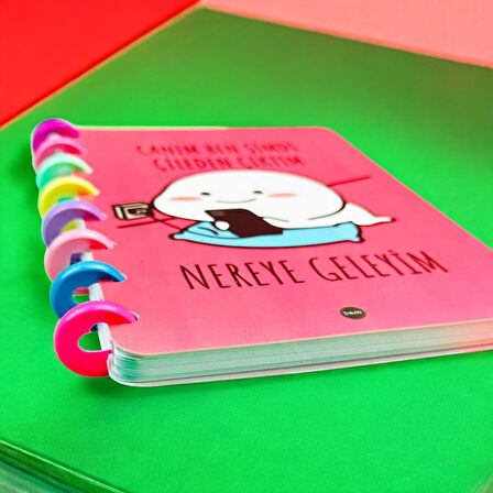 Canım Ben Şimdi Çileden Çıktım, Nereye Geleyim? - Tasarım Defter, Kalp Spiralli Çizgili Defter, Hediyelik Defter