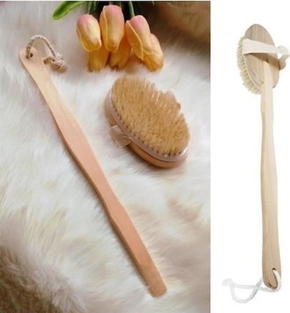 Bakgelal  Saplı At Kılı Banyo Fırçası, Cilt Tazeleyici Doğal Fırça, Peeling Ve Lenf Drenajı İ̇Çin Mükemmel, Çıkarılabilir Saplı, Masaj Etkili, Peeling İ̇Çin İ̇Deal Banyo Fırçası