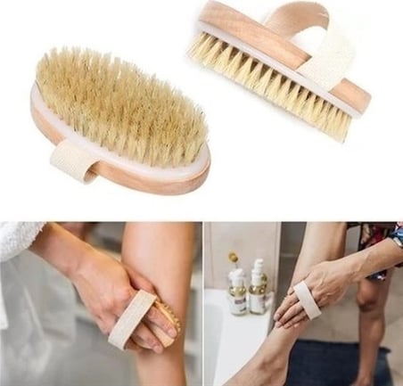 Bakgelal  Saplı At Kılı Banyo Fırçası, Cilt Tazeleyici Doğal Fırça, Peeling Ve Lenf Drenajı İ̇Çin Mükemmel, Çıkarılabilir Saplı, Masaj Etkili, Peeling İ̇Çin İ̇Deal Banyo Fırçası
