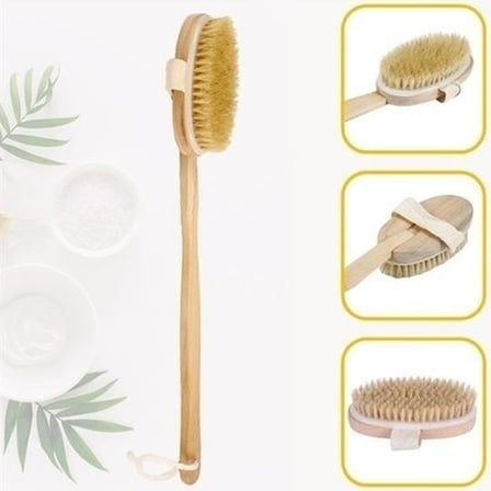 Bakgelal  Saplı At Kılı Banyo Fırçası, Cilt Tazeleyici Doğal Fırça, Peeling Ve Lenf Drenajı İ̇Çin Mükemmel, Çıkarılabilir Saplı, Masaj Etkili, Peeling İ̇Çin İ̇Deal Banyo Fırçası