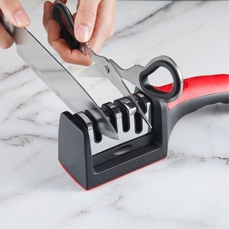 BakGelAl 4 Aşamalı Kaymaz Taban Hızlı Bıçak Makas Bileme Aracı, Bıçak Bileme Aracı, Mutfak Bıçak Bileyici, 4 Aşamalı Bıçak Bileme, Profesyonel Bıçak Bileme Aleti, Kesici Alet Bileme