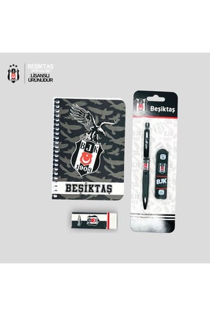 Beşiktaş Kırtasiye Seti Lisanslı Defter Versatil Kalem Uç Silgi Okul Çalışma Hediye Seti