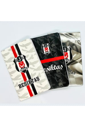 Beşiktaş Lisanslı Kırtasiye Okul Seti, 3 BJK Defter, Versatil Kalem, 0.7 Kalem Ucu ve Roket Silgi