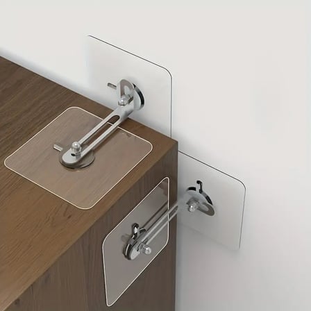 BakGelAl Deprem İçin Ultra Dayanıklı Çivisiz Duvarı Delmeden Ayarlanabilir Eşya Sabitleyici Aparat, Duvar Dostu Mobilya Sabitleme Kiti – Yapışkanlı Metal Destek Aparatı