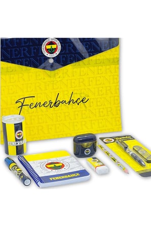 Fenerbahçe Lisanslı 8 Parça Kırtasiye Seti Fenerbahçeli Kalem, FB Taraftar Okul ve Öğrenci Seti