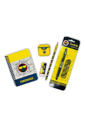 Fenerbahçe Lisanslı 6 Parça Kırtasiye Seti, Fenerbahçeli FB Taraftar Okul ve Öğrenci Seti