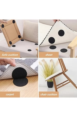 Yapışkanlı 10 lu Cırt Cırt Seti, Halı, Kilim, Nevresim, Minder ve Örtü Kaydırmaz Sabitleyici Ped