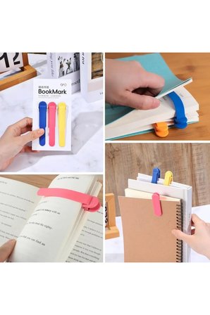 3lü Otomatik Renkli Kitap Ayracı Sayfa Sabitleyici Silikon Okuma Klipsi, Kitap Okuma Aksesuarı