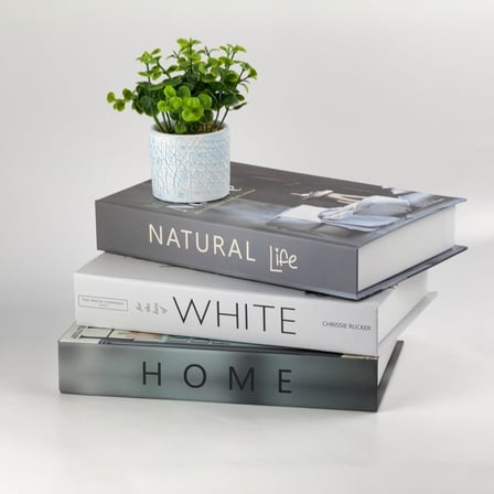 3 lü Kitap Görünümlü Dekoratif Kutu Seti, İskandinav Tarz Modern Ev Dekorasyonu, Ofis Kütüphane Dekorasyonu, Hediye Fikirleri - Set-4