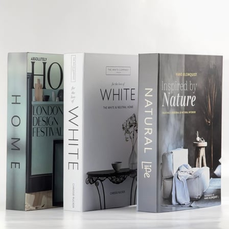 3 lü Kitap Görünümlü Dekoratif Kutu Seti, İskandinav Tarz Modern Ev Dekorasyonu, Ofis Kütüphane Dekorasyonu, Hediye Fikirleri - Set-4