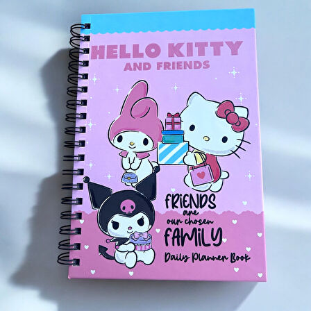 Hello Kitty ve Arkadaşları Günlük Planlayıcı Defter - Eğlenceli ve Renkli Kuromi Organizasyon Defteri