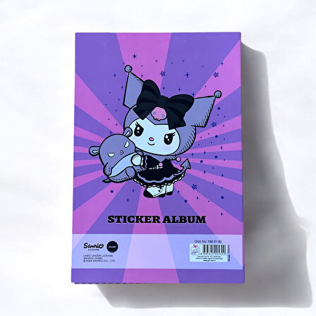 Mor-Pembe Kuromi Sticker Albümü → Kuromi Gotik Sticker Defteri - Mor ve Pembe Çizgi Karakter Koleksiyonu