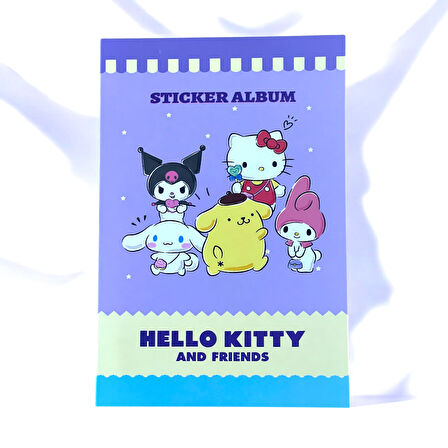 Mor Kapak Hello Kitty Sticker Albümü → Hello Kitty ve Dostları Sticker Defteri - Arkadaşlık Temalı Koleksiyon