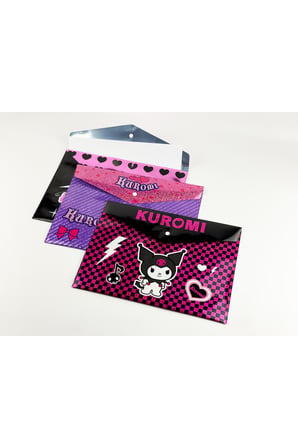 Hello Kitty Kuromi Lisanslı A4 Çıt Çıtlı Evrak Dosyası Okul Alışverişi, Kırtasiye Çıt Çıt Dosyalık