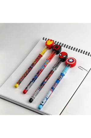 Bak Gel Al Lisanslı Marvel Süper Kahramanlar 4’Lü Kurşun Kalem Seti Örümcek Adam, Iron Man, Captain America