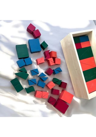 Bakgelal Büyük Boy Ahşap Geometrik Renkli Blok Seti, Ahşap Saklama Kutulu Geniş Boyutlu Geometrik Blok Seti - 66 Parça Montessori Eğitici Yapı Oyuncağı