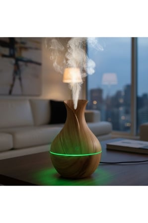 LED Işıklı Damla Model Hava Nemlendirici Akasya Renk Ultrasonik Soğuk Buhar Makinesi