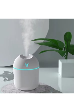 USB Şarjlı Hava Nemlendirici, Sessiz, Renkli Işıklı Buhar Makinesi ve Aromaterapi Difüzörü