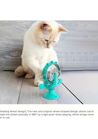 Kedi ve Küçük Köpek İçin Döner Mama Dağıtıcı Kabı, Eğlenceli Vakumlu Oyuncak, Zeka ve Egzersiz Oyuncağı