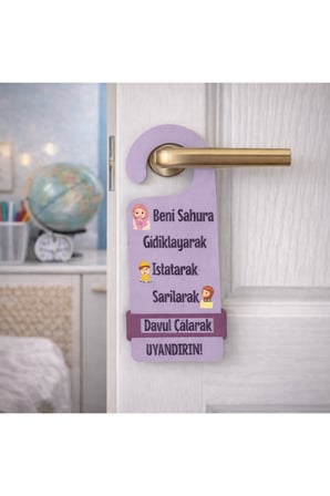 Ramazan Kapı Kolu Askısı Seti, Çocuk Sahur Eğlence Seti, 6'lı Beni Sahura Kaldırın